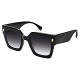 SOJOS Vintage Oversized Square Sunglasses for Women,Retro Womens Luxury Big Large Sun Glasses UV400 SJ2194C1 Black