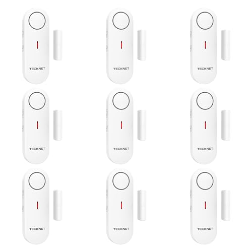 TECKNET Door Alarms for Kids Safety, Window Alarm Pool Alarms Door Alarm for Home Security, 2-in-1 Alarm & Chime, 3-Level Volume Control, Wireless Alarm for House Hotel Cars Sheds Caravans (9 Pack)