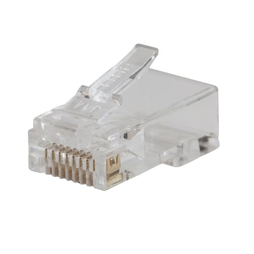 Klein Tools VDV826-702 Pass-Thru Modular Data Plug, RJ45 CAT5E, Gold Plated, Pass Through Connectors 50-Pack