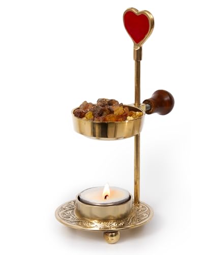 Heart-Shaped Incense Burner for Charcoal & Candles – Romantic Red Resin Holder for Home Fragrance, Aromatherapy & Gifts – Adjustable Design for Meditation & Spiritual Décor
