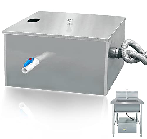 IELSH Commercial Stainless Steel Grease Trap Interceptor, Oil and Water Separator for Restaurant Kitchens, Hotels and Buffets, Sewage Processor - Best Choice for Sewage Treatment
