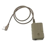 TACGZGJSM Tactical Headset Extension Cable PTT Adapter 7.0mm Plug with Bluetooth for COMTAC, AMP,Sordin etc. Series headsets,for Kenwood, Baofeng Walkie Talkies (Tan)