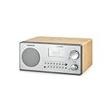 Sangean HDR-18 HD Radio/FM-Stereo/AM Wooden Cabinet Table Top Radio Silver