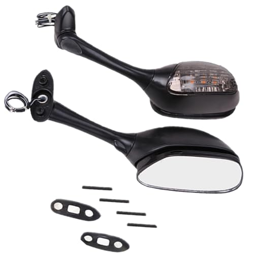 Black Rear View Mirrors Smoke Turn Signals Replacement for Suzuki GSXR 600 750 1000 2005-2016