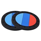 AOOOOP Car Interior Accessories Compatible with BMW Sport M Stripe Cup Holder Insert Coaster - Silicone Cup Mat Compatible with BMW 5 6 7 Series X3 X4 X5 X6 M Vehicles (Set of 2, 2.9" Diameter)