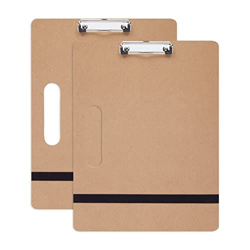 Bright Creations 2 Pack Artist's Drawing Sketch Boards - Art Drawing Boards for Artists with Left Side Handle Holes and Paper Retaining Rubber Bands - Wooden Drawing Clipboards (13x17 Inch)