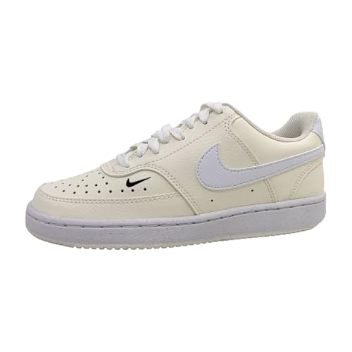 Nike women court vision low sneaker NN, 9, White/Pale Ivory-white/Black/