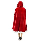 Happyyami Kids Santa Cape Girls Christmas Cape Santa Hooded Cape Red Santa Cape Santa Clause Outfit Red Christmas Cape Holiday Party Costumes Kids Outfits Adult Costumes Child Cosplay Cloak