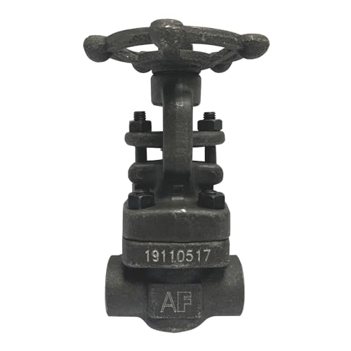 AF Hydro Forged Steel A105 Gate Valve, 2" NPT Female Gate Valve, up to 800 PSI, Solid Taper Wedge Valve with OS&Y Rising Stem and Stellite Seat for General WOG