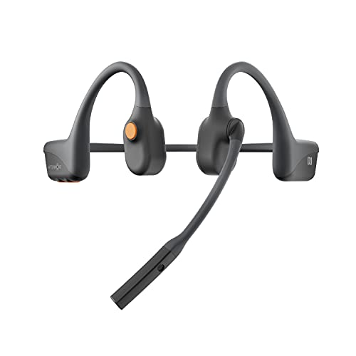 Aftershokz OpenComm Wireless Stereo Bone Conduction Bluetooth Headset with Noise-Canceling Boom Microphone for Office Home Business Trucker Drivers Commercial Use