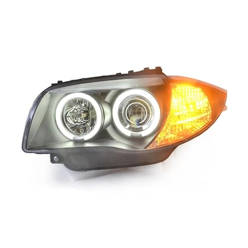 Car Lights Compatible For BMW 1 Series E87 120i 130i 2004-2011 L-ED Headlights Assembly Angel Eyes Design Projector Lens DRL Accessories(Low beam LED)