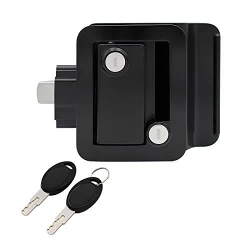 PUROCEAN RV Door Lock with deadbolt for RV Camper Caravan Trailer Cargo Door Handle Latch with Key (Black)