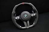 iCBL Compatible with Steering Wheel for BMW Alcantara Flat Bottom Carbon Fiber Steering Wheel for F Chassis Signature Design for F30 F32 F80 F82 M3 M4 M2 335i 340i 328i 428i 440i