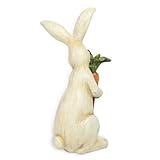 Newman House Studio Standing Rabbit Figurines Home Decoration - Indoor Bunny Statues with Carrots Office Room Decor for Women Table Decor 5.8 L x 5.1 W x 11.7H Inch