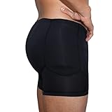 Zyxdk Men Padded Breathable Butt Booster Pantie Sexy Fake Ass Butt Lifting Boyshort Butt-Enhancing Shapewear Brief (Color : Black, Size : Large)