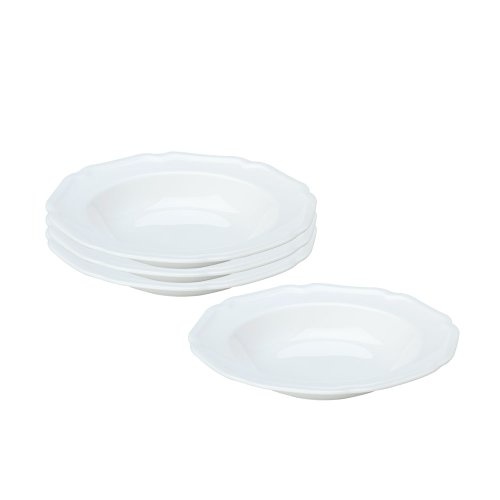 Antique White Set of 4 Rim Soup Bowls