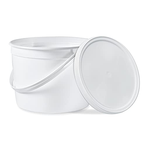 ePackageSupply 1 Gallon Food Grade Freezer Safe Round Plastic Bucket with Lids, Made in USA, BPA Free, Premium HPDE, Ice Cream, Soup, prep containers, 25 Pack
