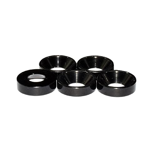 50pcs M6 Countersunk Washers Alloy Aluminum Screw Gaskets (Black)