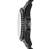 Fossil Women's Riley Quartz Stainless Steel Multifunction Watch, Color: Black Glitz (Model: ES4519)