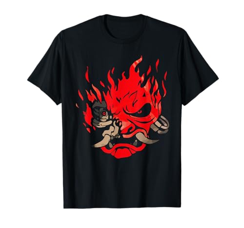 DJapan OniCyborg Cyberpunk T-Shirt - Unisex Adults - Black - Short Sleeve - Small - Classic Fit - Cotton & Polyester - Machine Wash
