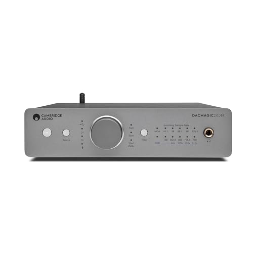 Cambridge Audio DacMagic 200M - MQA HiFi DAC and Headphone Amplifier with Bluetooth - PC/MAC Support with USB Connection - Handle Digital Files up to 24/768 or DSD512 - Lunar Grey