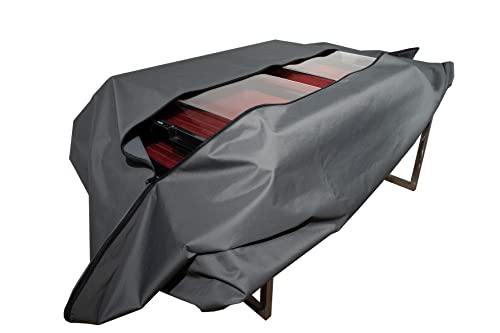 Christal Clear Showcases Trade Show Zip Up Table Cover, Charcoal Grey (made of 600D pvc backed denier polyester & 126"x88")