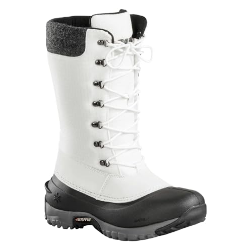 Baffin Women's JESS Tall Waterproof Insulated Lightweight Tundra-Rated Cold Weather Snowshoe Compatible Winter Snow Boots, Black/White, 9