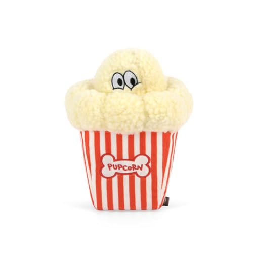 P.L.A.Y. Cute Plush Dog Toys - Hollywoof Cinema, Movie Themed Durable Squeaker Chew Toy, Great for Puppies & Small, Medium, Large Dog Breeds - Machine Washable, Recycled Materials (Poppin' Pupcorn)