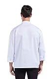 Nanxson Unisex Long Sleeve Restaurant Hotel Kitchen Chef Jacket Chef Work wear Uniform CFM0058 (White, S)