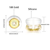 Earring Backs,18K Gold Silicone Earring Backs for Studs/Droopy Ears,Locking Secure Earring Backs for Heavy Earring,No-Irritate Hypoallergenice Soft Clear Earring Backs for Adults