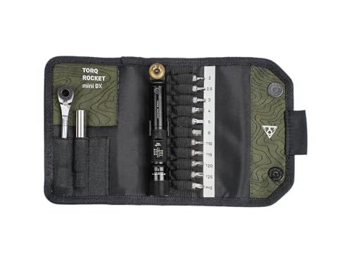 Topeak Torq Rocket Mini DX - 1-6Nm Adjustable Torque Wrench with Ratcheting Head and Multi-Tool Set