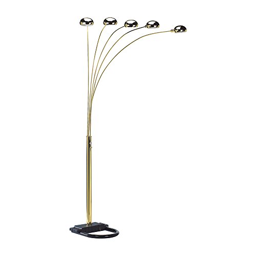 Milton Greens Stars Solomon Adjustable Arc Floor Lamp, 84-Inch, Polished Brass