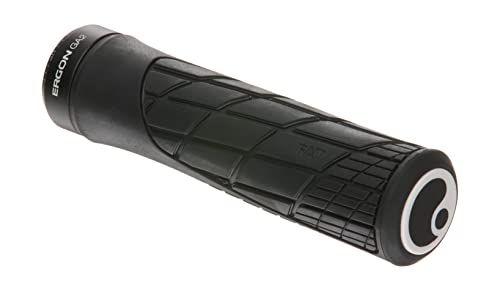 Ergon GA2 Fat MTB All-Mountain Bike Grips – Ergonomic, Adjustable, Soft German Rubber for Trail, XC, Freeride & Bikepacking, Black