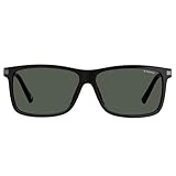 Polaroid Sunglasses Men's PLD 2075/S/X Rectangular Sunglasses, Black/Polarized Gray, 59mm, 13mm