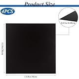 LOYORTY 4PCS 12 x 12 x 1/32 (0.04”) Inch Anodized Aluminum Sheet, Black Aluminum Engraving Blanks, 0.8MM Thin Metal Plates for Laser Engraving, Crafting, DIY, House Decoration