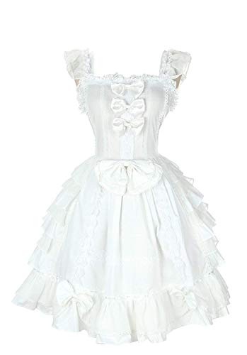 Smiling Angel Girls Sweet Lolita Dress Princess Lace Court Skirts Cosplay Costumes White