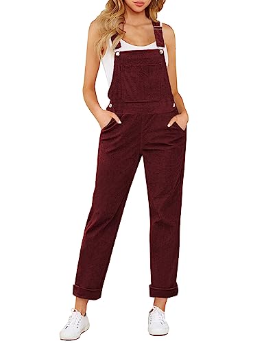 LookbookStore Womens Baggy Overalls Women'S Summer Clothes Holiday Party Outfits for Women Women'S Western Clothing Clothes Trendy Tawny Port Size Large Fits Size 12 / Size 14