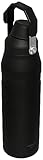 Stanley IceFlow Fast Flow Water Bottle 36 OZ | Angled Spout Lid | Lightweight & Leakproof for Travel & Gym | Insulated Stainless Steel | BPA-Free | Black