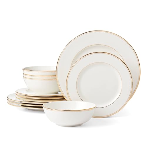 Lenox 895706 Federal Gold 12-Piece Dinnerware Set, Service for 4