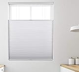 Arlo Blinds White Light Filtering Top Down Bottom Up Deluxe Cordless Cellular Shades - Size: 30.5" W x 60" H, Cordless Honeycomb Blinds