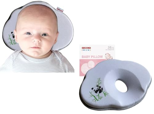 Newborn Baby Headrest Pillows for Sleeping Soft & Cozy Prеvents FΙat Hеad Stroller Bassinet Insert Almohadas para Bebes (Panda)