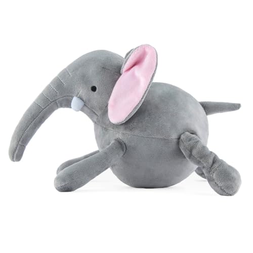 P.L.A.Y. Cute Plush Dog Toys - Big Five of Africa Safari Animal Themed Durable Squeaker Chew Toy, Great for Puppies & Small, Medium, Large Dogs - Machine Washable, Recycled Materials (Elephant)