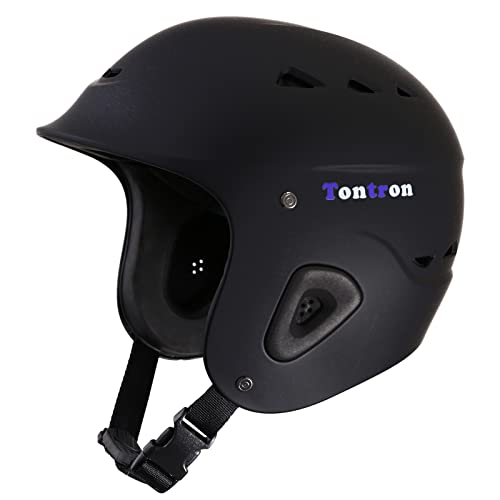 Tontron Adult Whitewater Kayaking Canoeing Watersports Helmet (Medium, Matte Black Diamond)