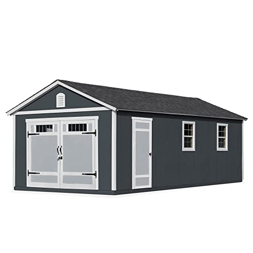 Handy Home Products Manhattan 12x24 Garage Do-it-Yourself Wooden Storage Shed, Does not Include Paint and Roofing Shingles