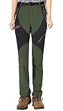 Rdruko Women's Hiking Pants Outdoor Waterproof Windproof Softshell Fleece Slim Snow Ski Pants(Green, US S)