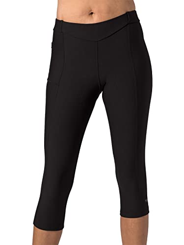 Terry Cycling Clothes for Women, Bike Knicker, Padded Cycling Capris Women with Padding Pocket Bike Chamois Reg & Plus Size - Black, Large