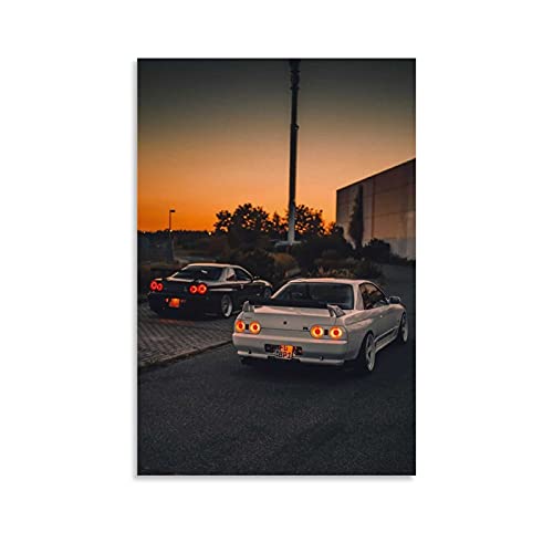 Maisuimaoyi Car Poster JDM Skyline R34 Poster Canvas Art Poster and Wall Art Picture Print Modern Family bedroom Decor Posters 16x24inch(40x60cm)