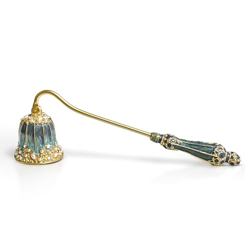 BGCTM Elegant Royal-Style Candle Snuffer with Pearl Inlay, Metal Handle for Safe and Stylish Candle Extinguishing (Royal Turquoise)