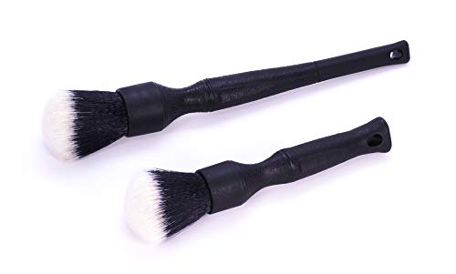 Detail Factory - TriGrip Ultra-Soft Detailing Brush Set - Scratch-Free Cleaning for Exterior, Interior Panels, Emblems, Badges, Gauges, Infotainment Screen - Black