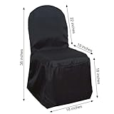 Efavormart 100 PCS Polyester Banquet Chair Covers - Black